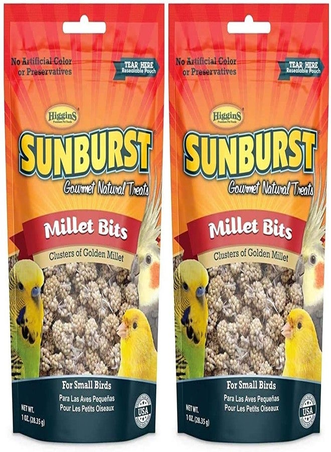 Higgins 2 Pack of Sunburst Millet Bits for Small Birds, 1 Ounce Each - Image 1